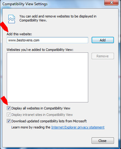 IE 10 Compatibility View Help